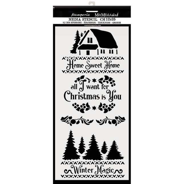 Thick stencil cm. 12X25 Winter magic
