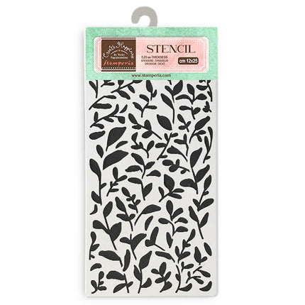 Thick stencil cm 12X25 - Create Happiness Secret Diary leaves pattern