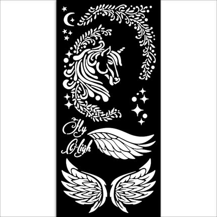 Thick stencil cm 12X25 - Wonderland unicorn