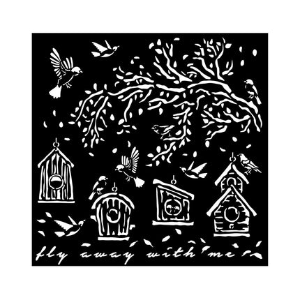 Thick stencil cm 18X18 - Garden nests