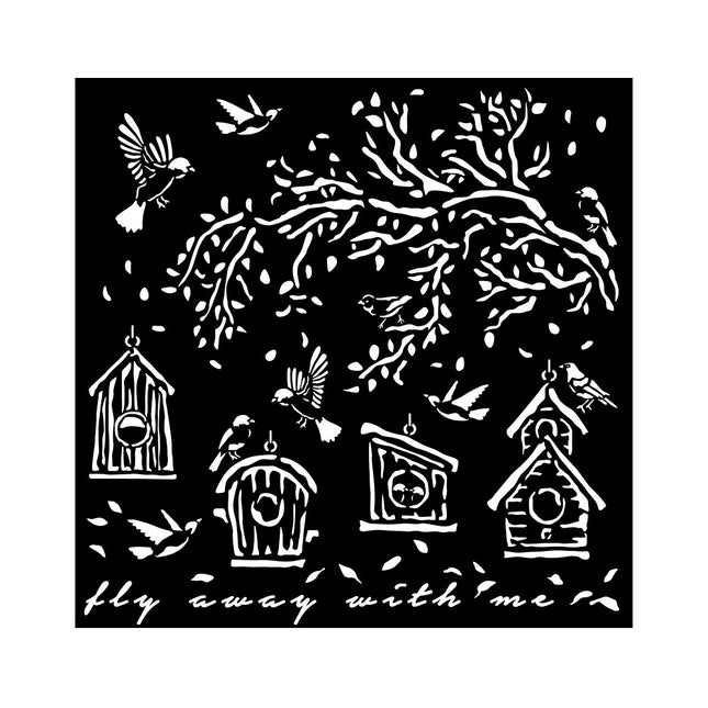 Thick stencil cm 18X18 - Garden nests
