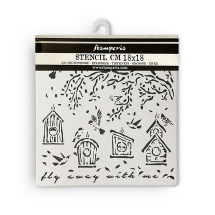 Thick stencil cm 18X18 - Garden nests