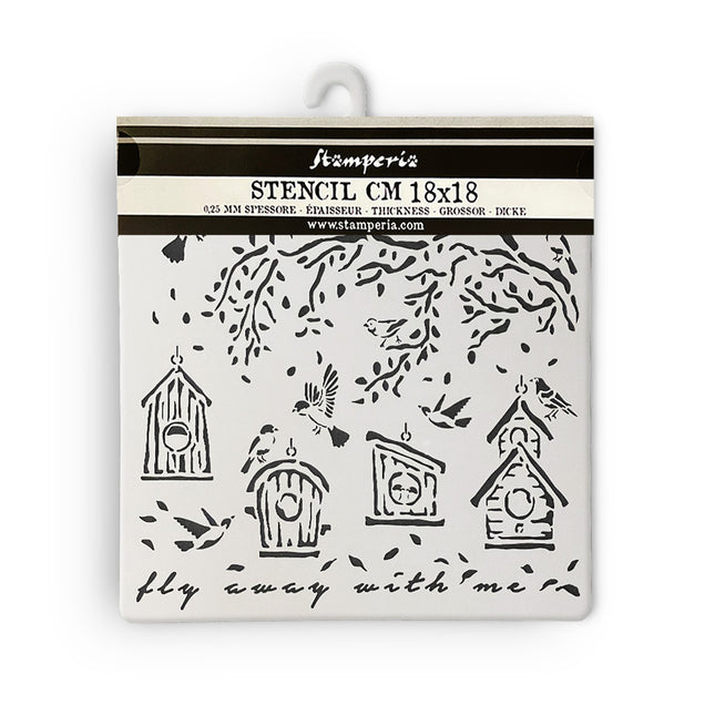 Thick stencil cm 18X18 - Garden nests