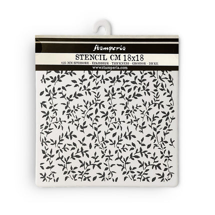 Thick stencil cm 18X18 - Garden leaves pattern
