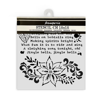 Thick stencil cm 18X18 - The Nutcracker poinsettia