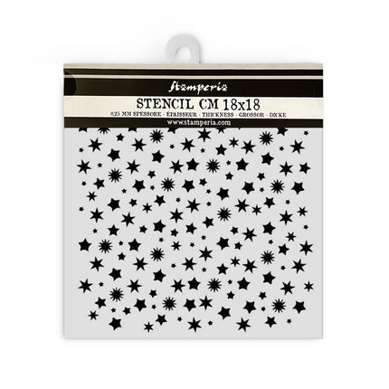 Thick stencil cm 18X18 - Classic Christmas stars pattern