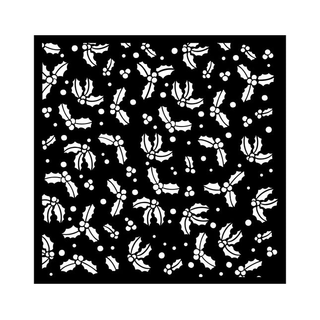 Thick stencil cm 18X18 - Classic Christmas gooseberry pattern
