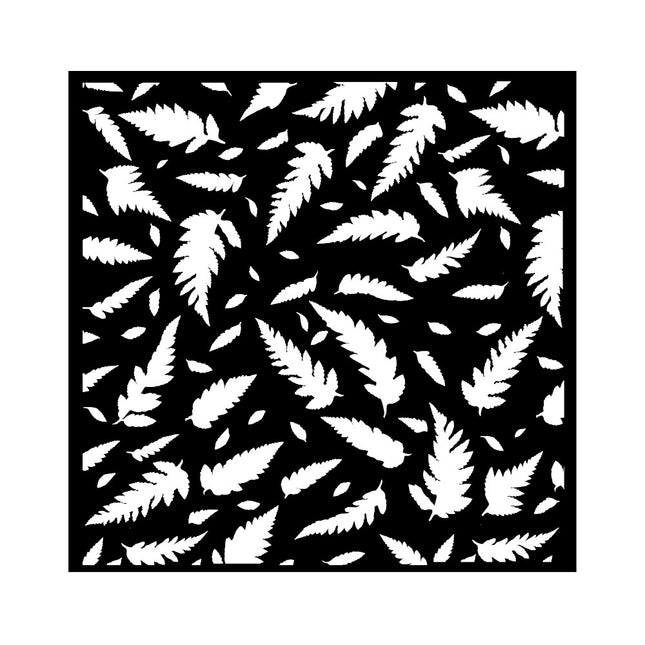 Thick stencil cm 18X18 - Forest leaves pattern