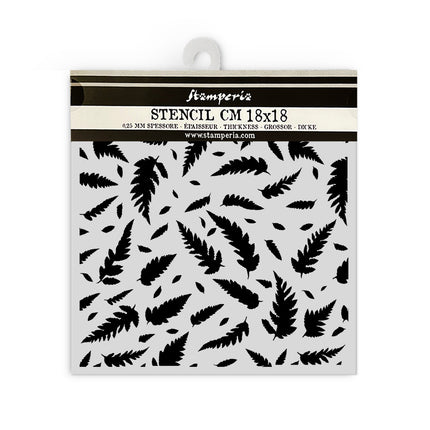 Thick stencil cm 18X18 - Forest leaves pattern
