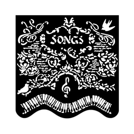 Thick stencil cm 18X18 - Music songs and piano