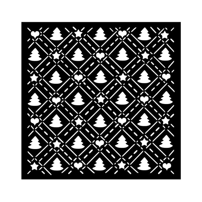 Thick stencil cm 18X18 - Candy Christmas tree pattern