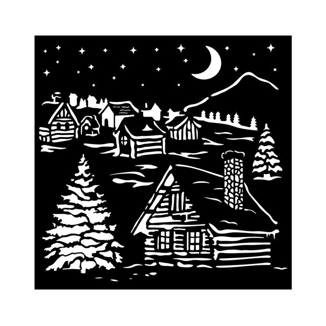 Thick stencil cm 18X18 - The Owl's House cottage