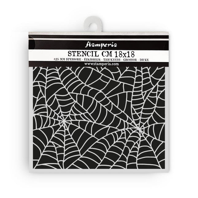 Thick stencil cm 18X18 - Whispering woods spider pattern