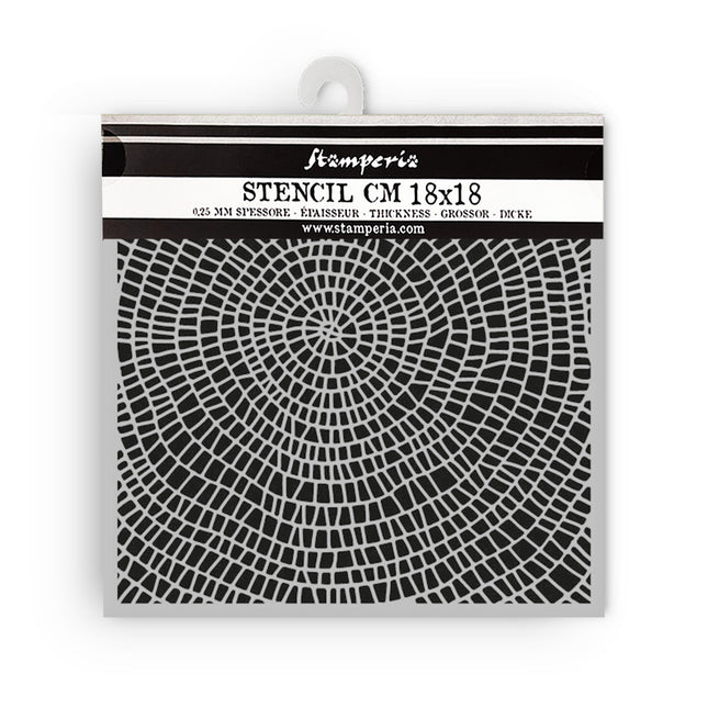 Thick stencil cm 18X18 - Whispering woods bark pattern