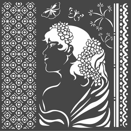 Thick stencil cm. 18X18 Lady side