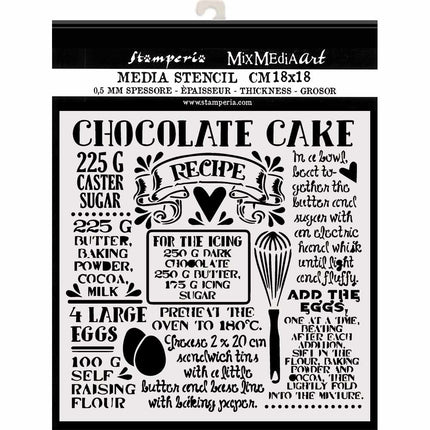 Thick stencil cm. 18X18  Chocolate cake