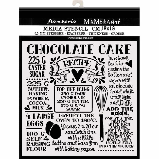 Thick stencil cm. 18X18  Chocolate cake