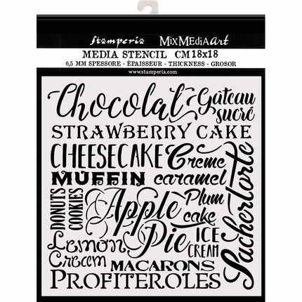 Thick stencil cm. 18X18  Chocolat