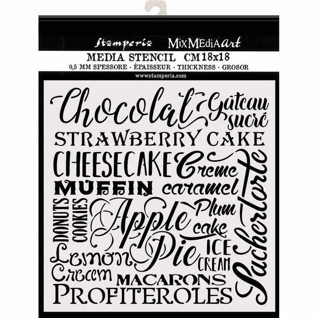 Thick stencil cm. 18X18  Chocolat