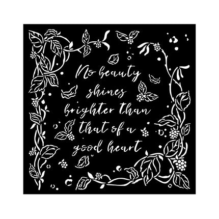 Thick stencil cm 18x18 - Woodland frame with leaves