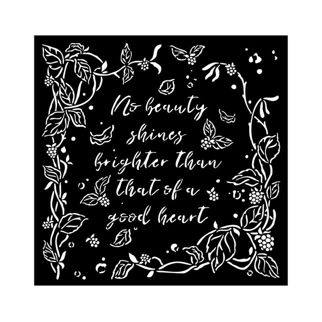 Thick stencil cm 18x18 - Woodland frame with leaves