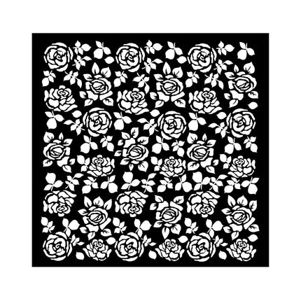 Thick stencil cm 18X18 - Precious roses pattern