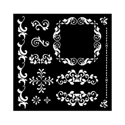 Thick stencil cm 18X18 - Precious frames
