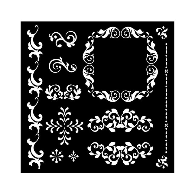 Thick stencil cm 18X18 - Precious frames