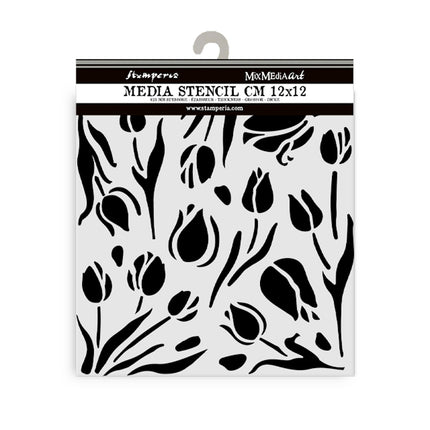 Thick stencil cm 12X12 - Art of Travelling tulips