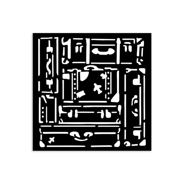 Thick stencil cm 12X12 - Art of Travelling suitcases