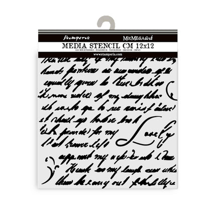 Thick stencil cm 12X12 - Masquerade handwriting
