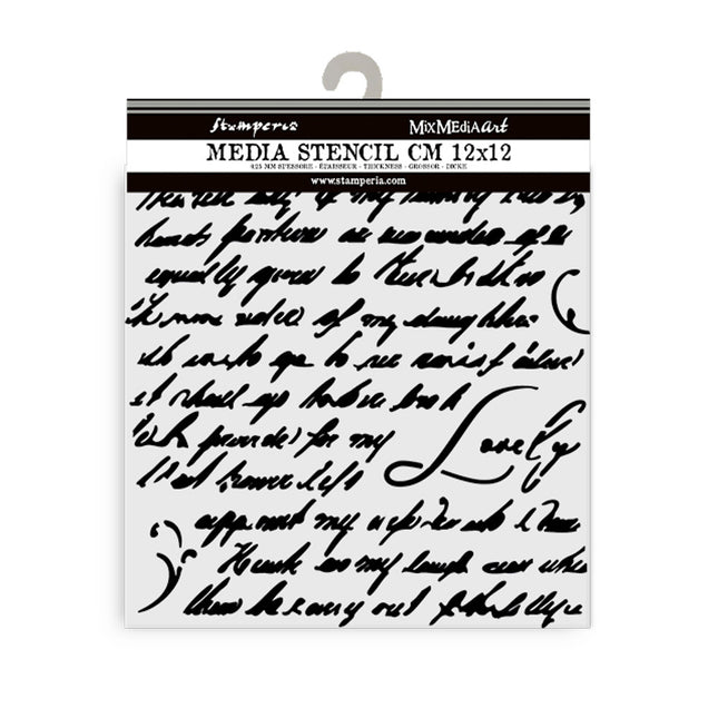 Thick stencil cm 12X12 - Masquerade handwriting