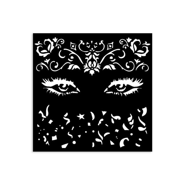 Thick stencil cm 12X12 - Masquerade eyes