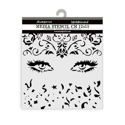 Thick stencil cm 12X12 - Masquerade eyes