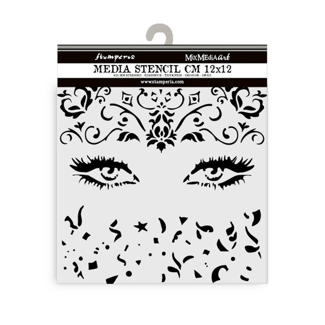 Thick stencil cm 12X12 - Masquerade eyes