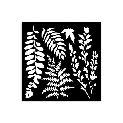 Thick stencil cm 12X12 - Leaves