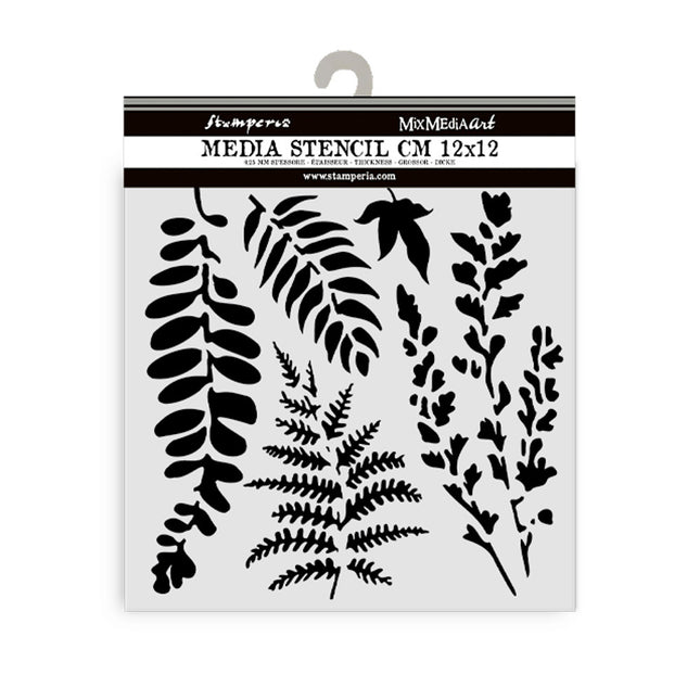 Thick stencil cm 12X12 - Leaves