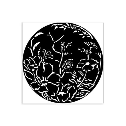 Thick stencil cm 12X12 - Round frame with flowers