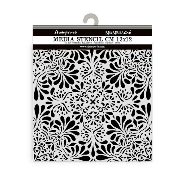 Thick stencil cm 12X12 - Lace