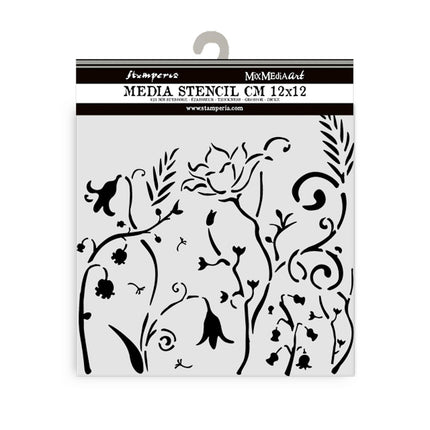 Thick stencil cm 12X12 - Hidden Grove flowers
