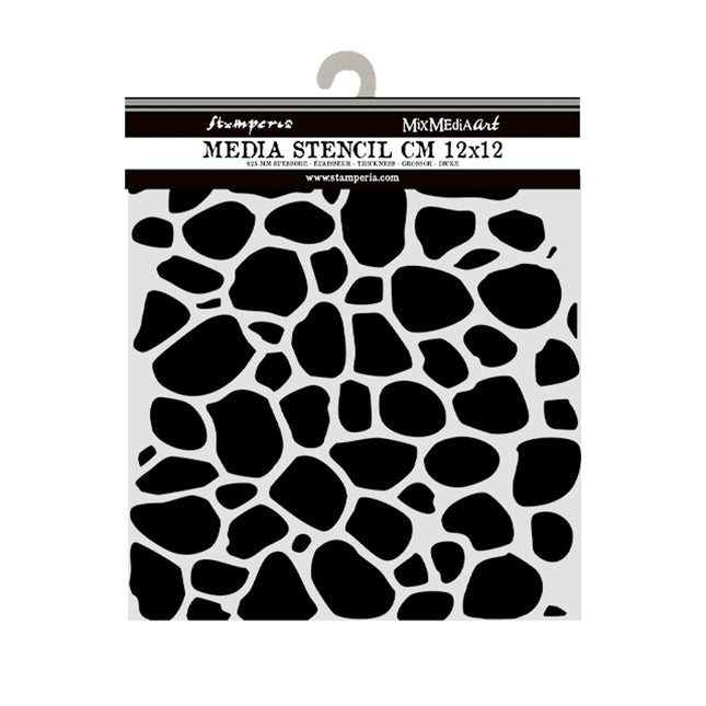 Thick stencil cm 12X12 - Hidden Grove stone pattern