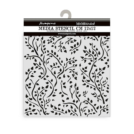 Thick stencil cm 12X12 - House of Roses brench pattern