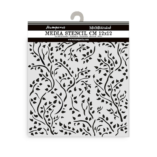 Thick stencil cm 12X12 - House of Roses brench pattern