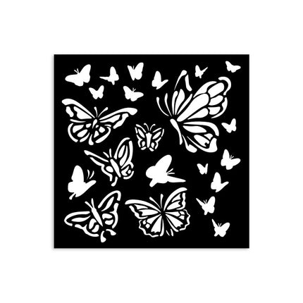 Thick stencil cm 12X12 - House of Roses papillon