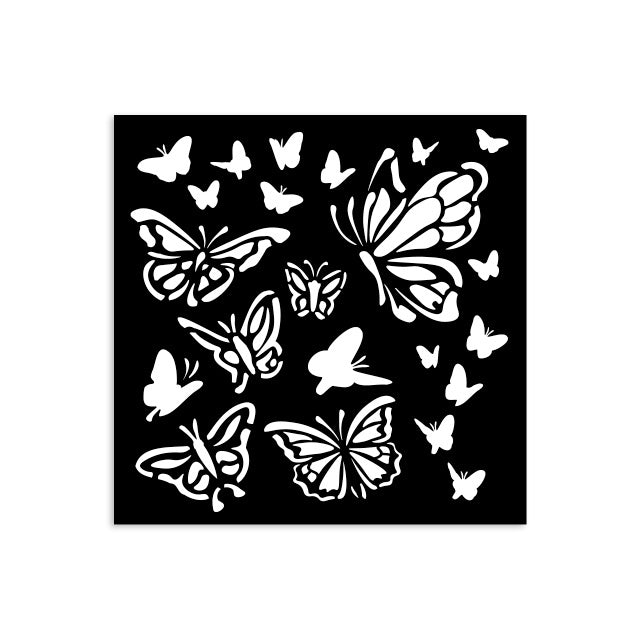 Thick stencil cm 12X12 - House of Roses papillon