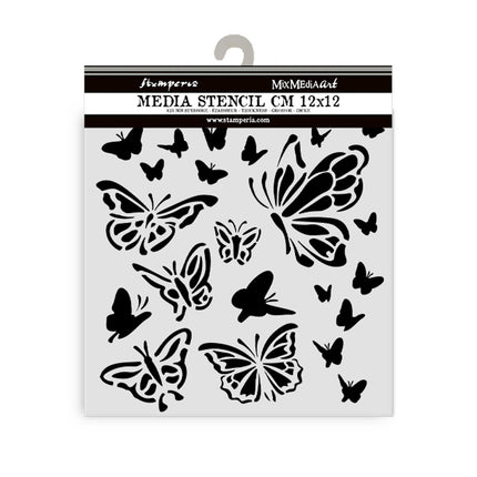Thick stencil cm 12X12 - House of Roses papillon