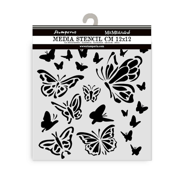 Thick stencil cm 12X12 - House of Roses papillon