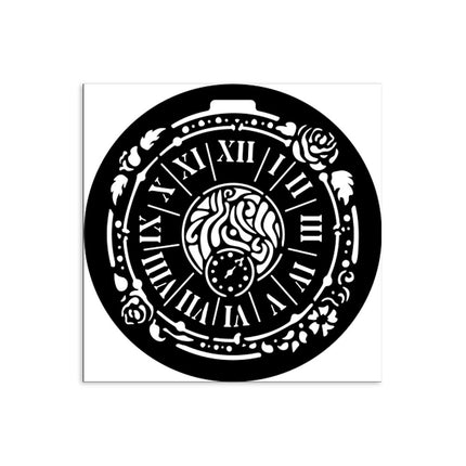 Thick stencil cm 12X12 - House of Roses clock