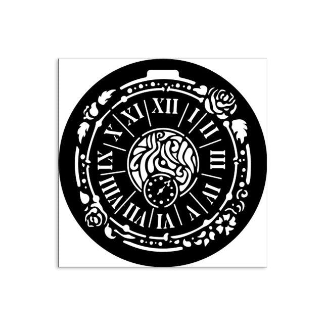 Thick stencil cm 12X12 - House of Roses clock