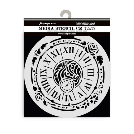 Thick stencil cm 12X12 - House of Roses clock